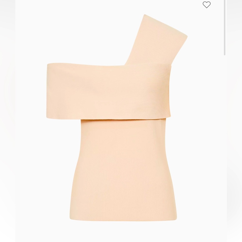 Reiss Etta Asymmetric Top Beige Knit Size XS NWOT